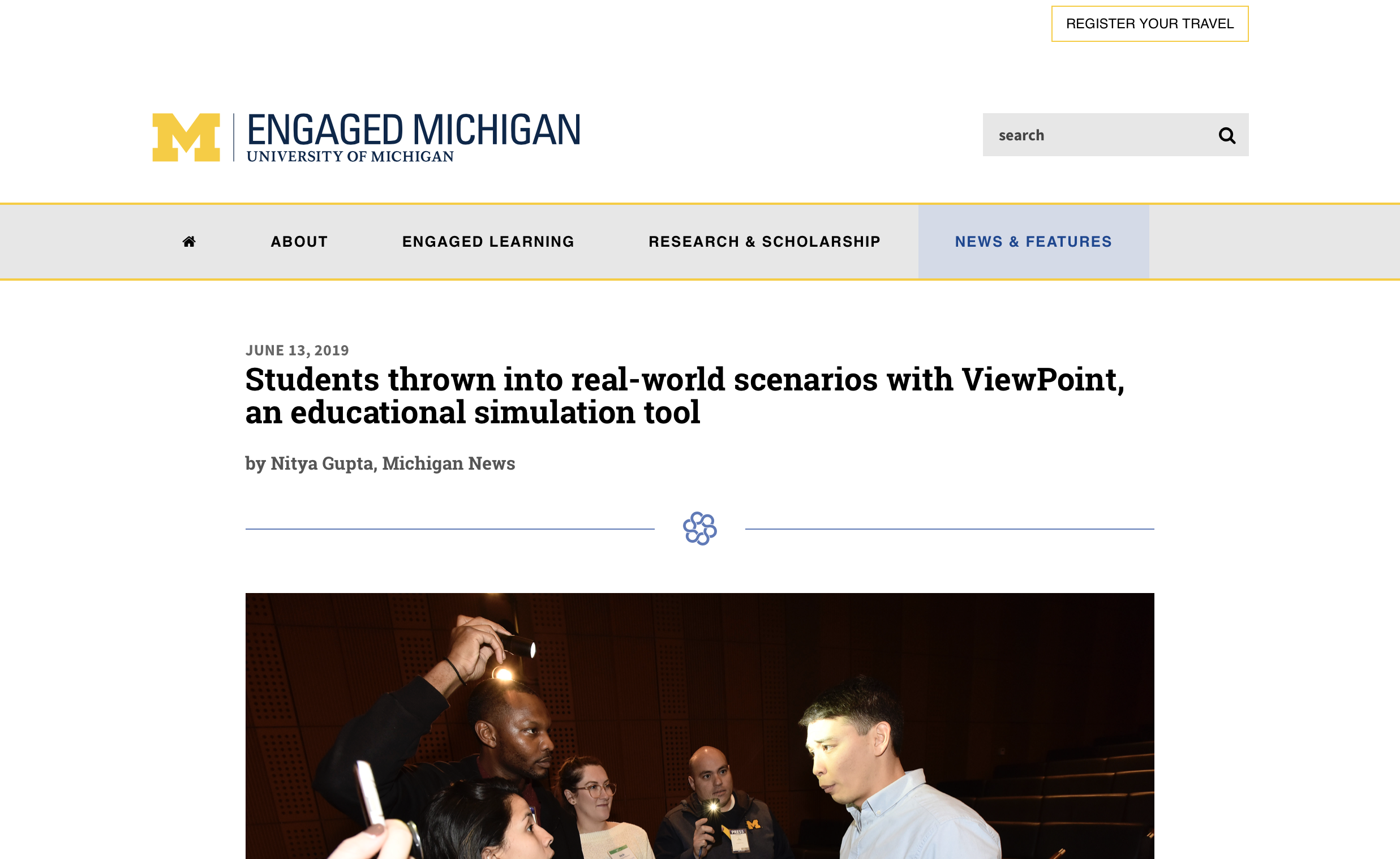 Students Thrown into Real-world Scenarios with ViewPoint, an Educational Simulation Tool