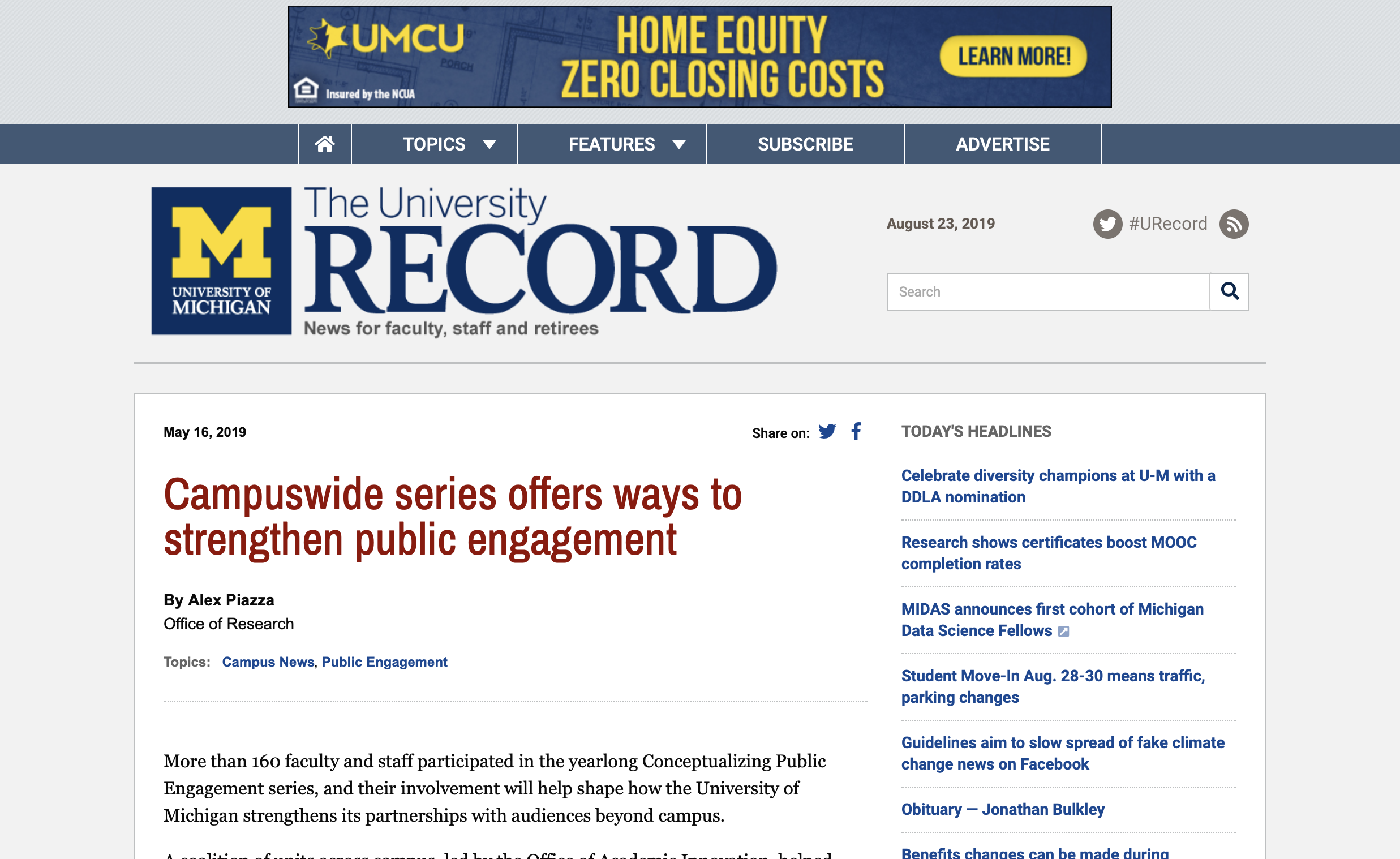 Campuswide Series Offers Ways to Strengthen Public Engagement