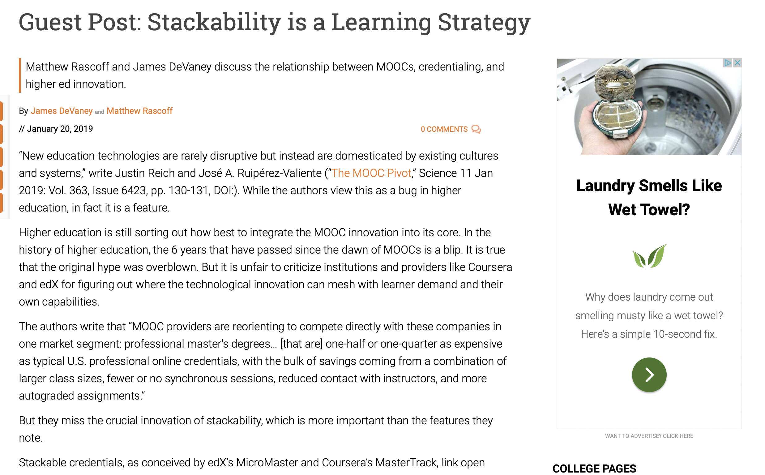 Stackability is a Learning Strategy