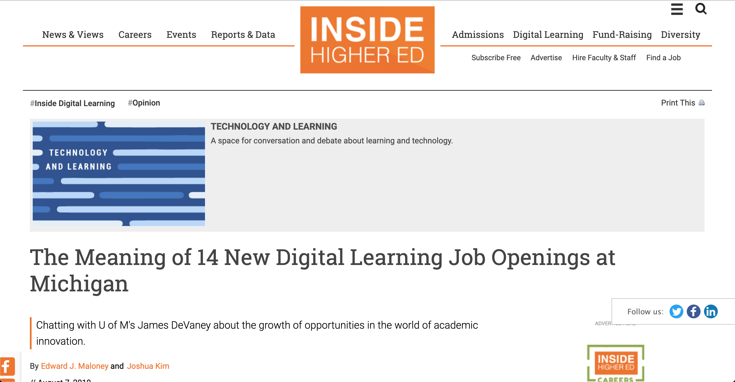 The Meaning of 14 New Digital Learning Job Openings at Michigan