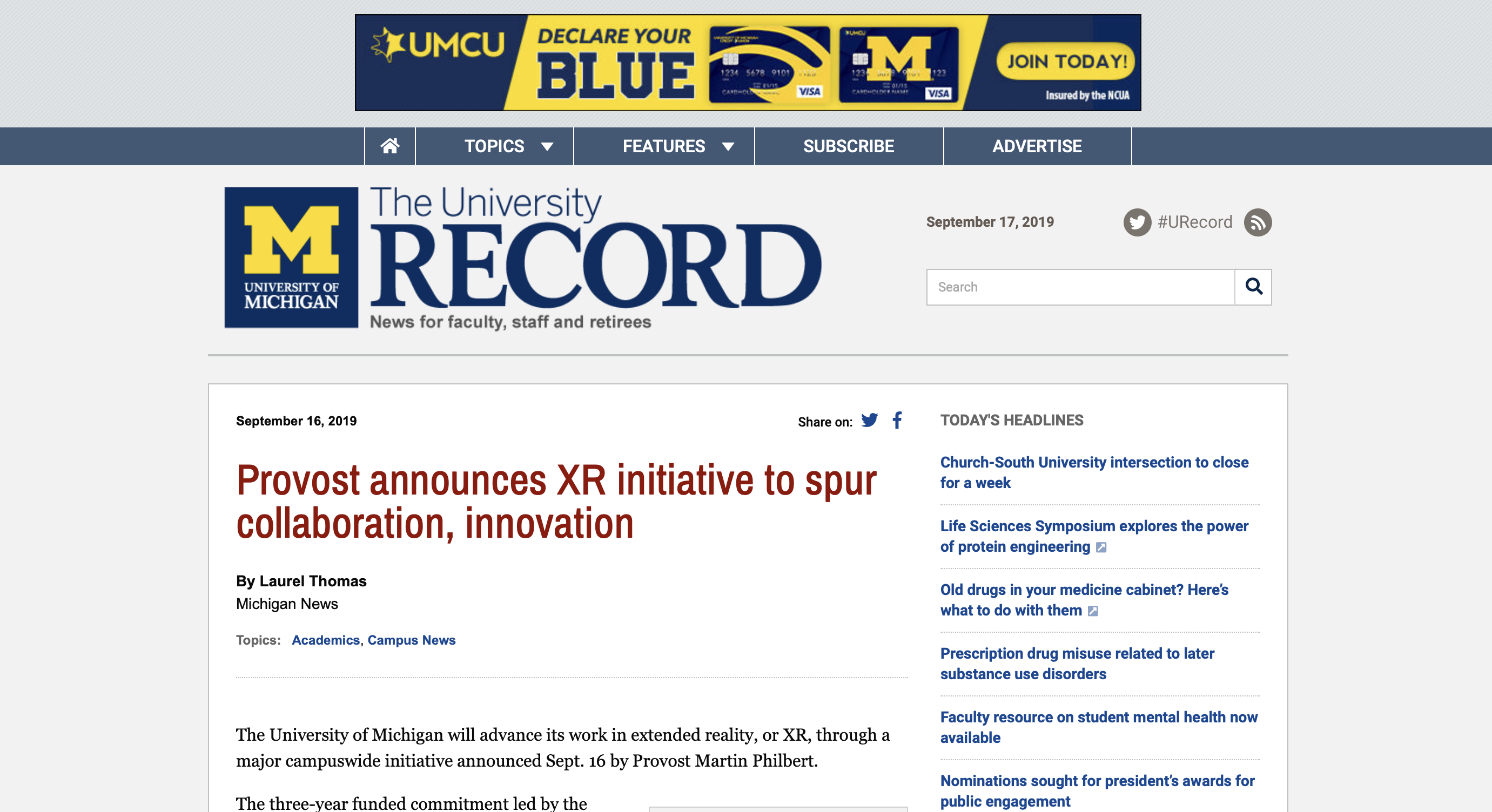 Provost announces XR initiative to spur collaboration, innovation