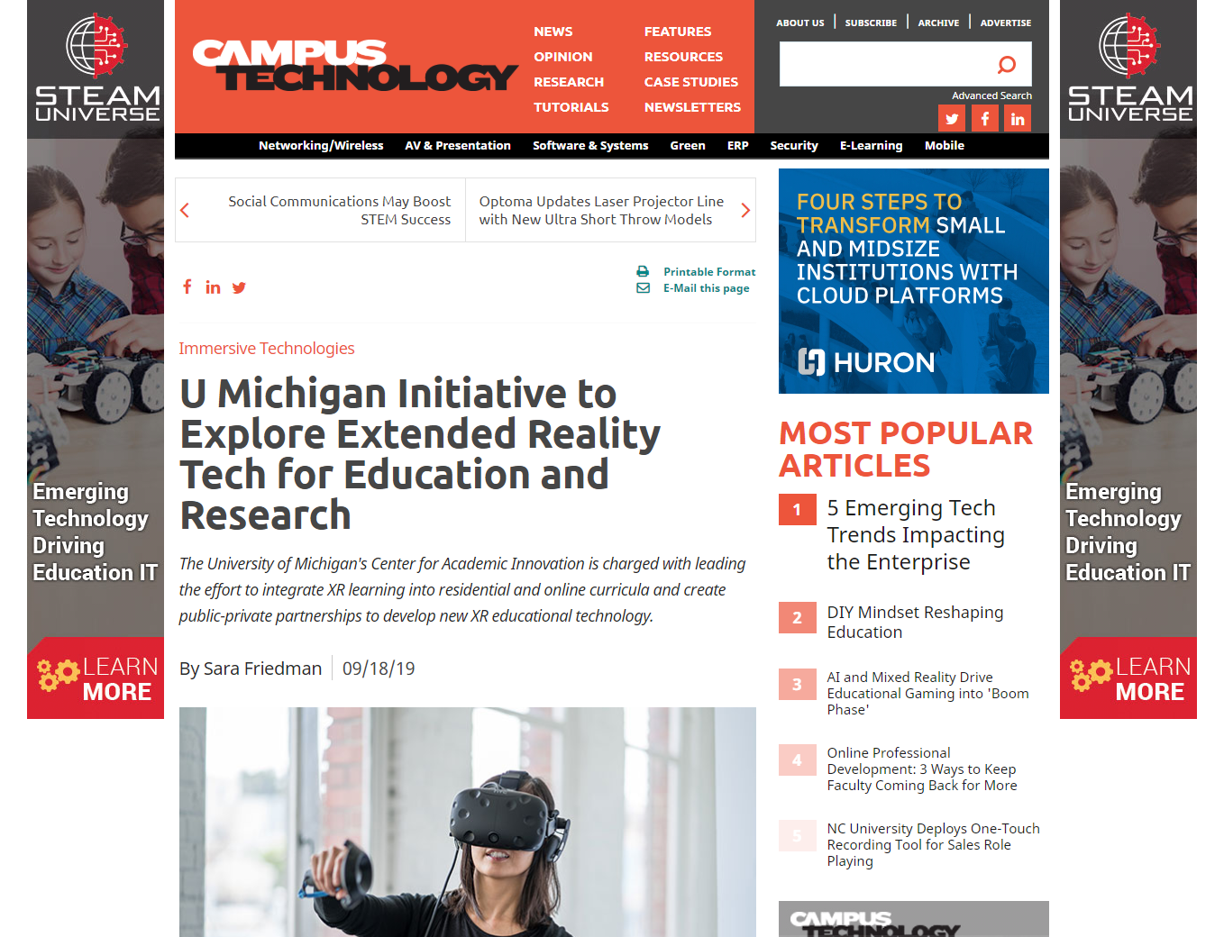 U Michigan Initiative to Explore Extended Reality Tech for Education and Research