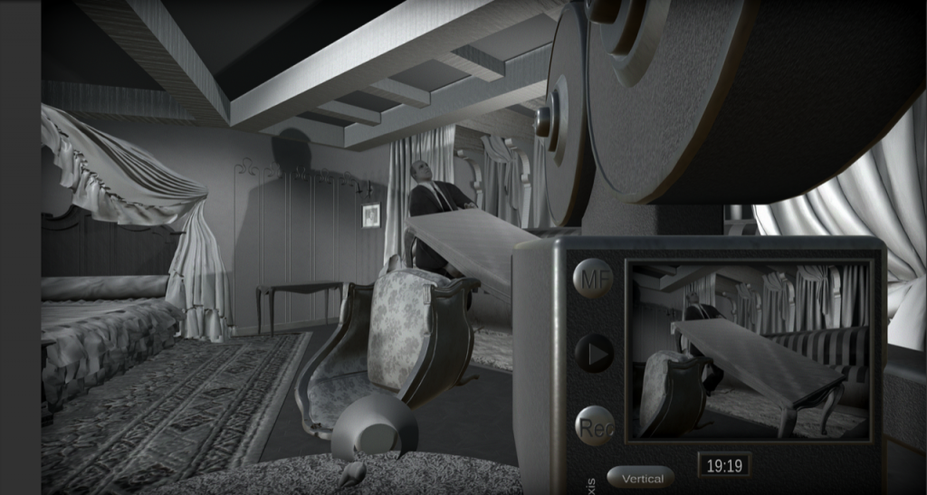 A scene from Orson Welles’ “Citizen Kane” from the point of view of a virtual camera that allows students to alter the action.