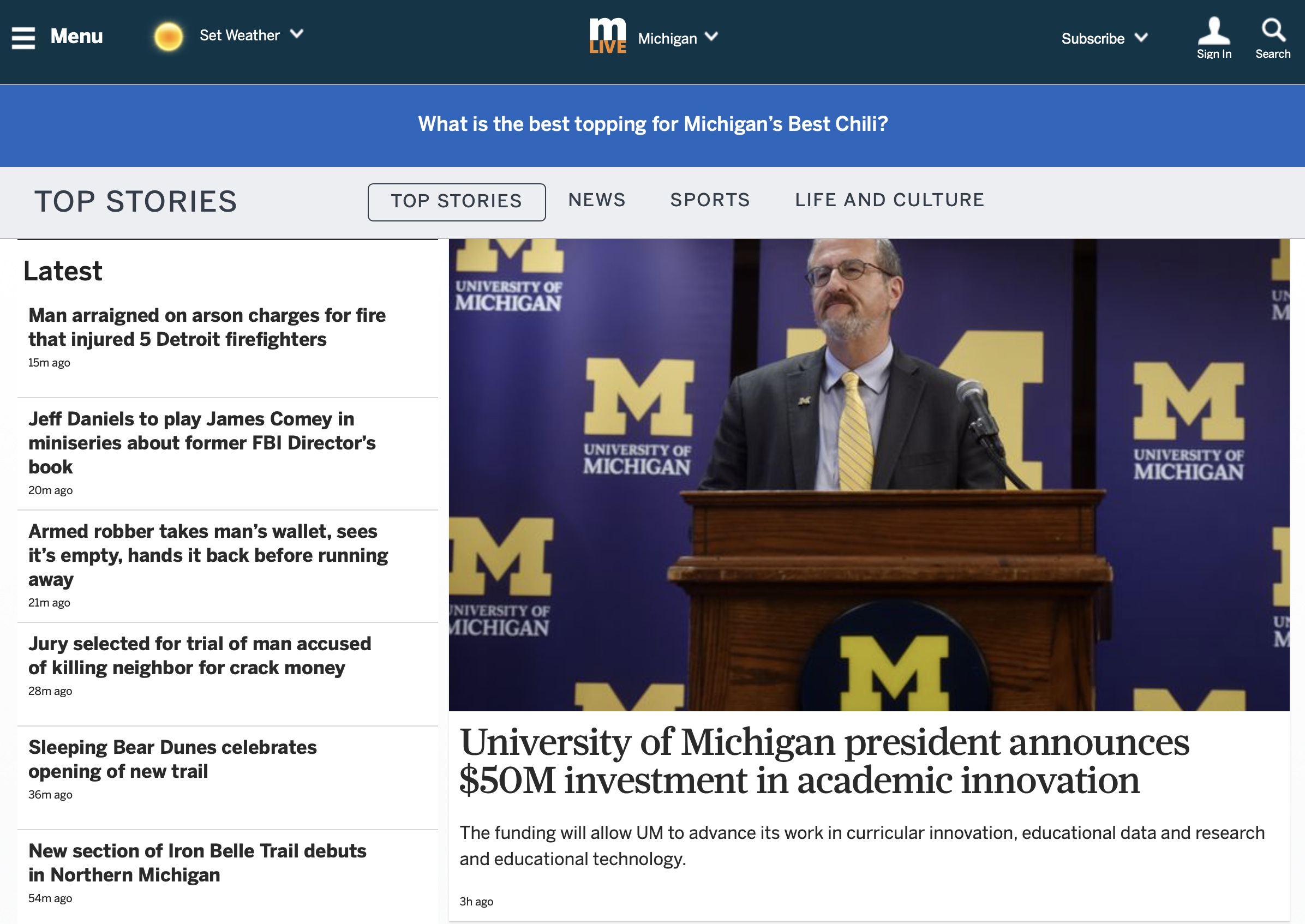 University of Michigan president announces $50M investment in academic innovation