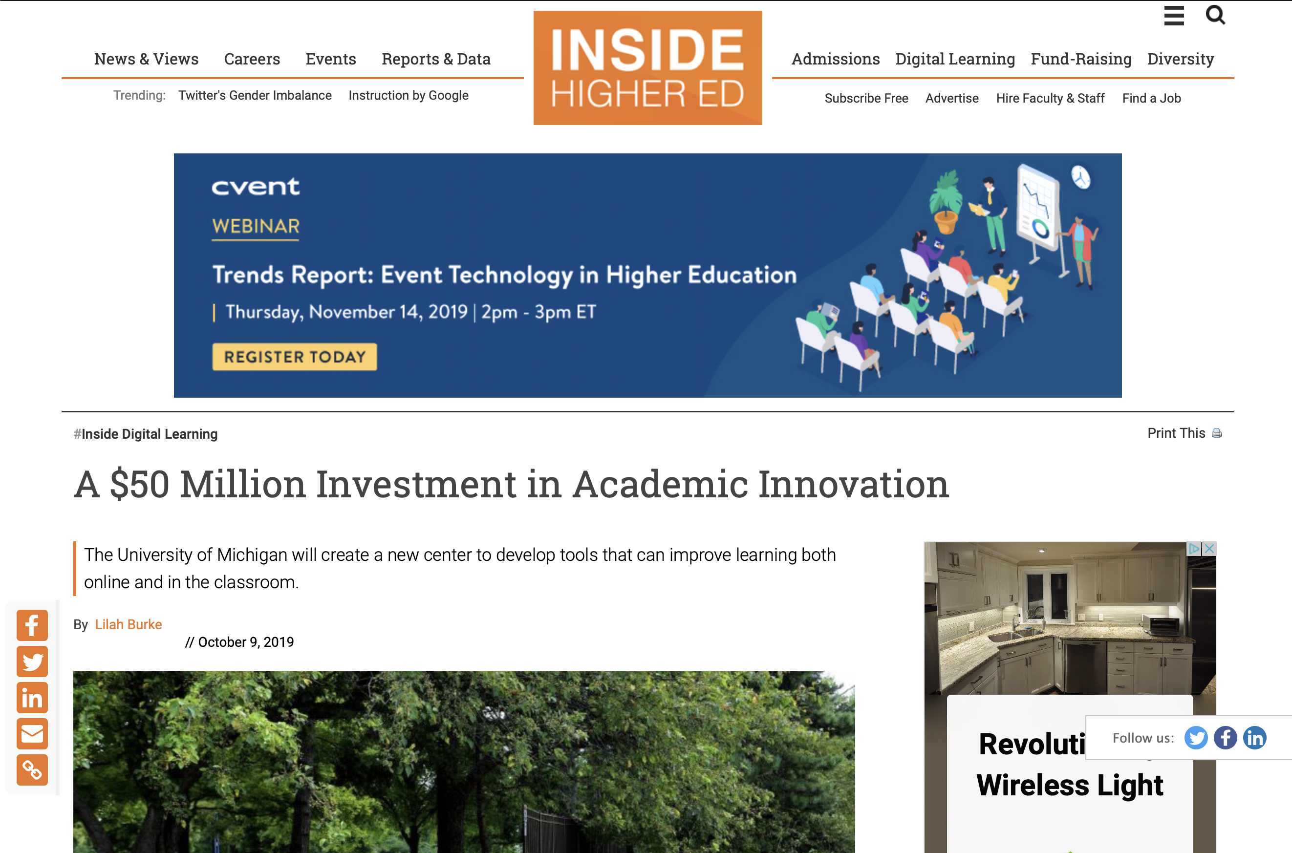 A $50 Million Investment in Academic Innovation