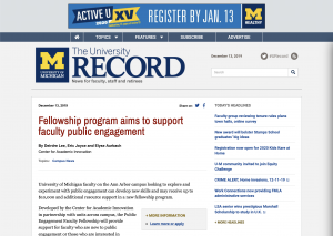 record article screen shot on fellowship program