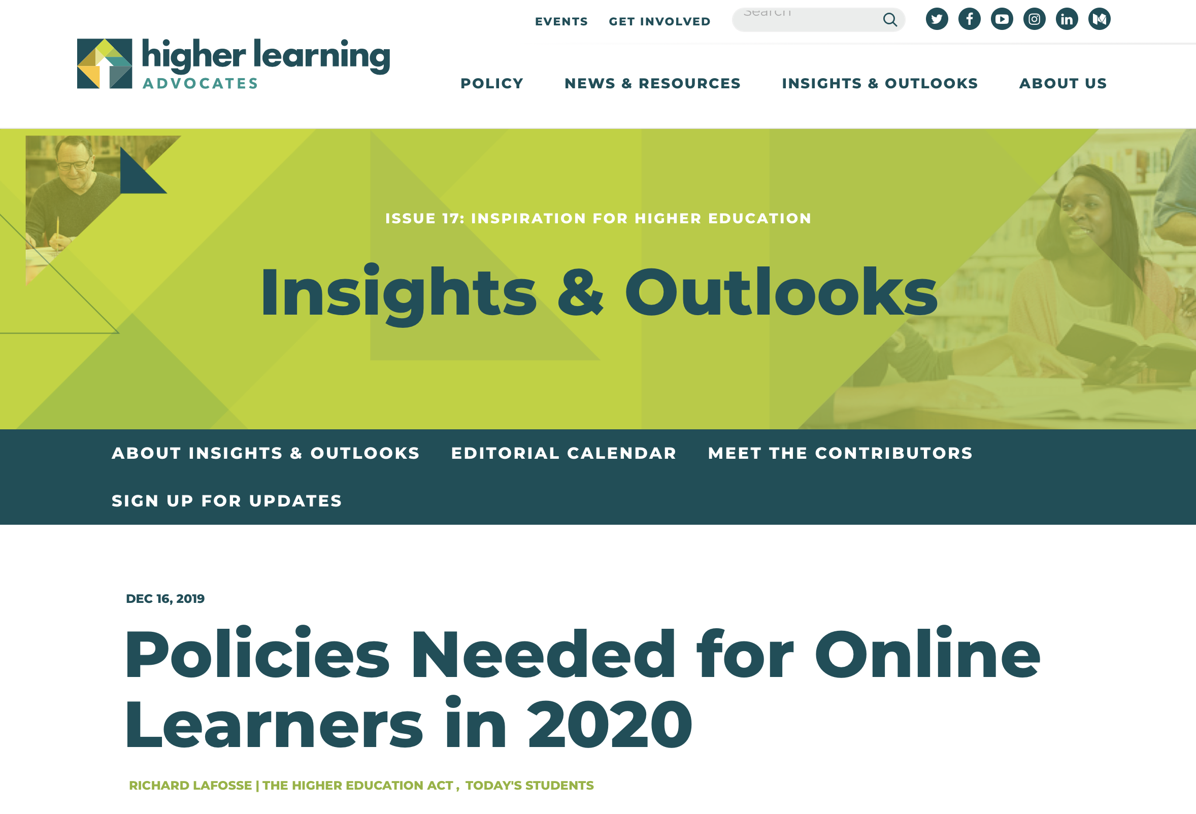 Policies Needed for Online Learners in 2020