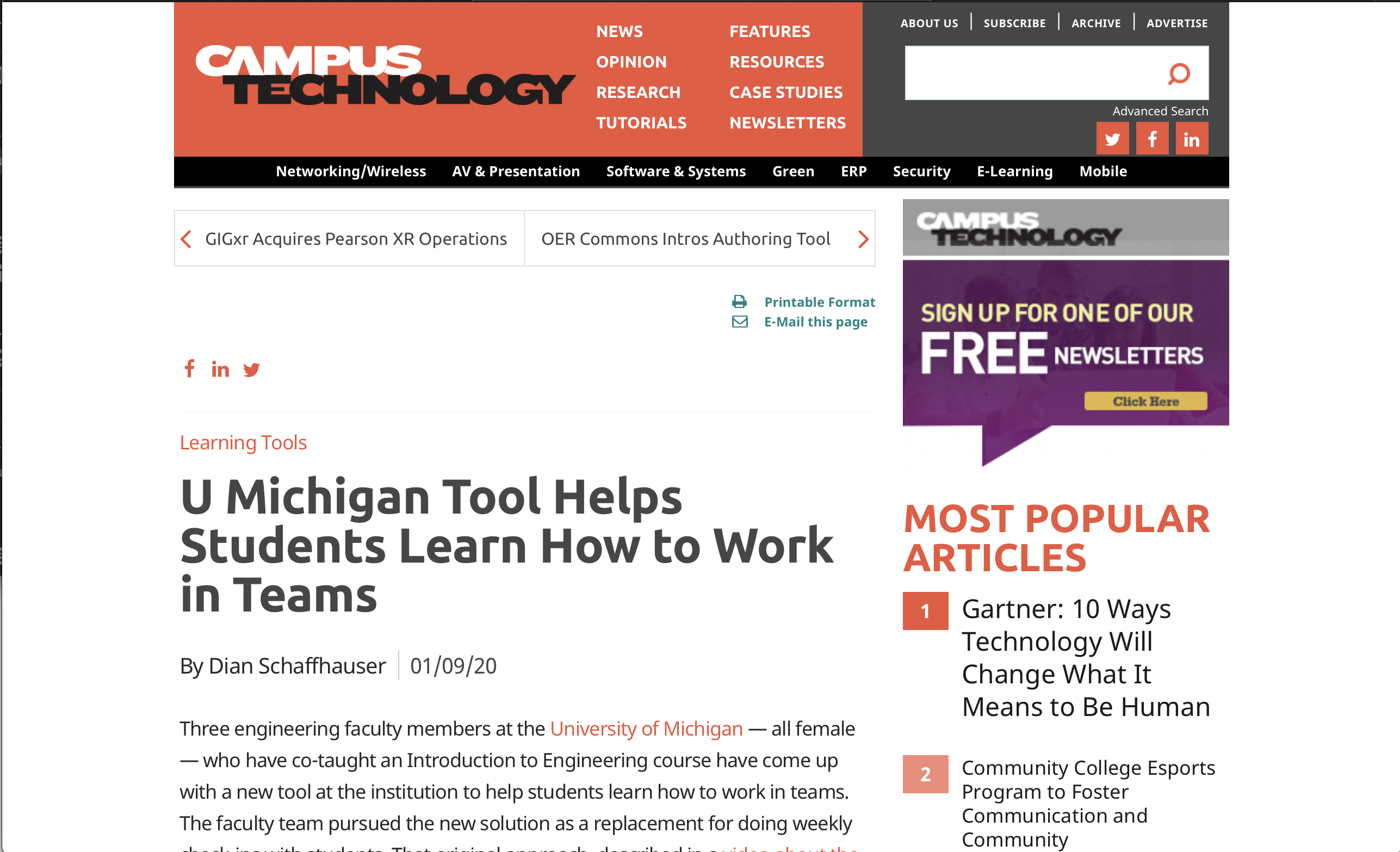U Michigan Tool Helps Students Learn How to Work in Teams