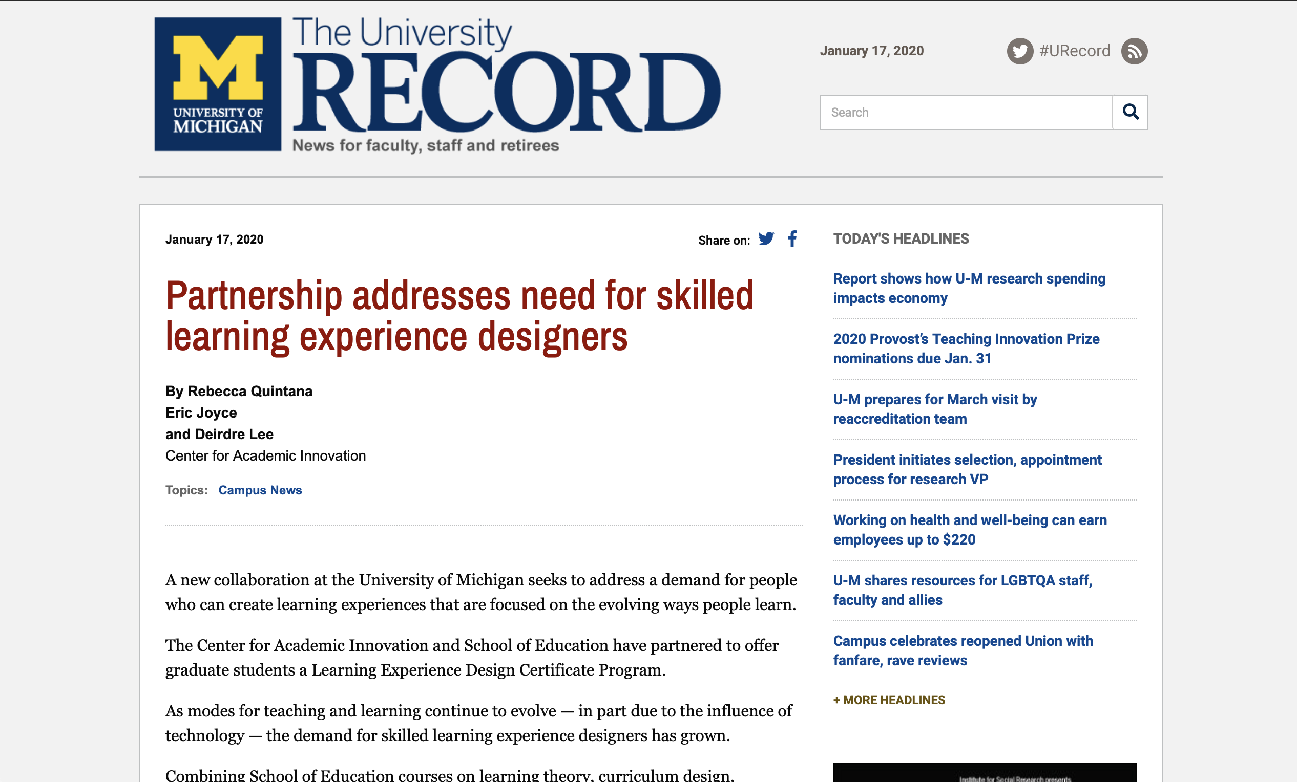Partnership addresses need for skilled learning experience designers