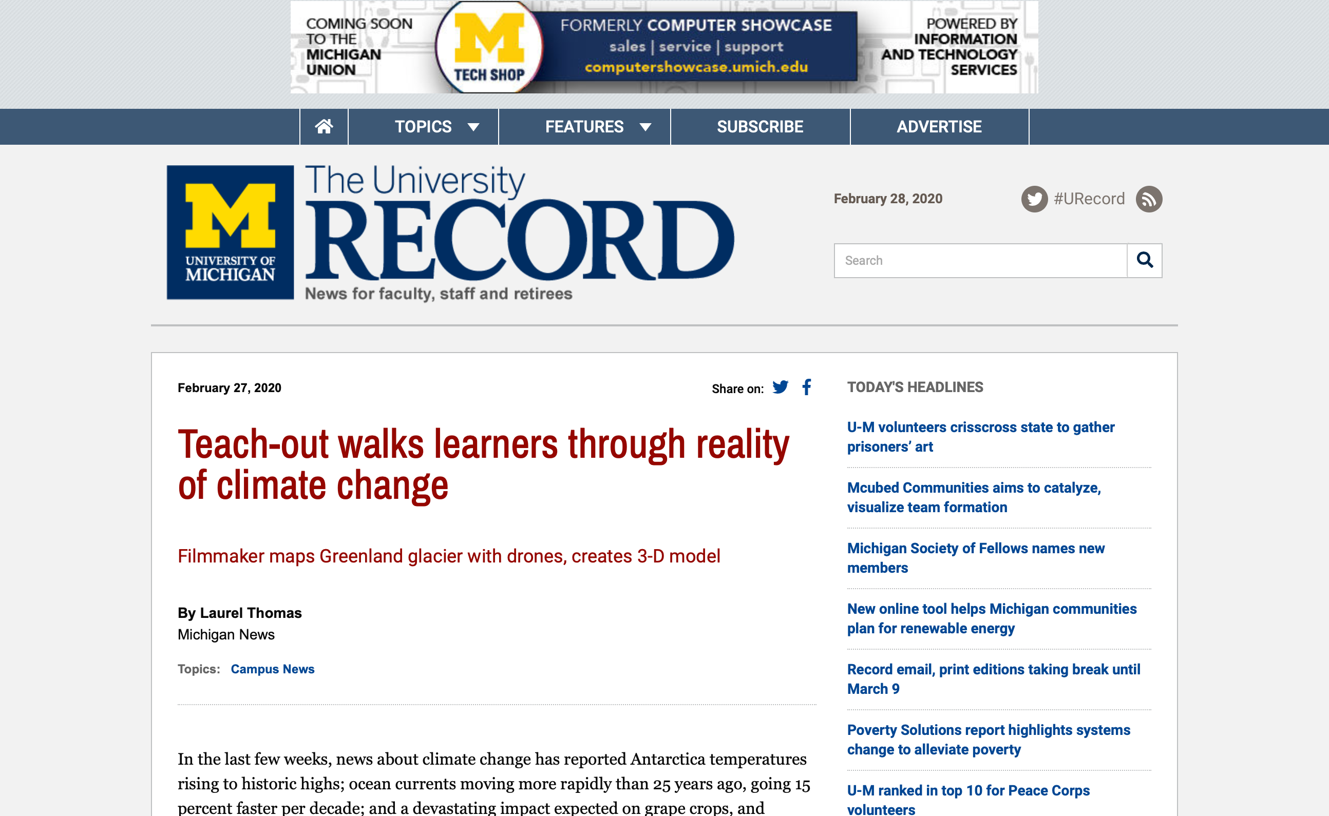 Teach-out walks learners through reality of climate change