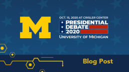 Presidential Debate 2020 at U-M graphic
