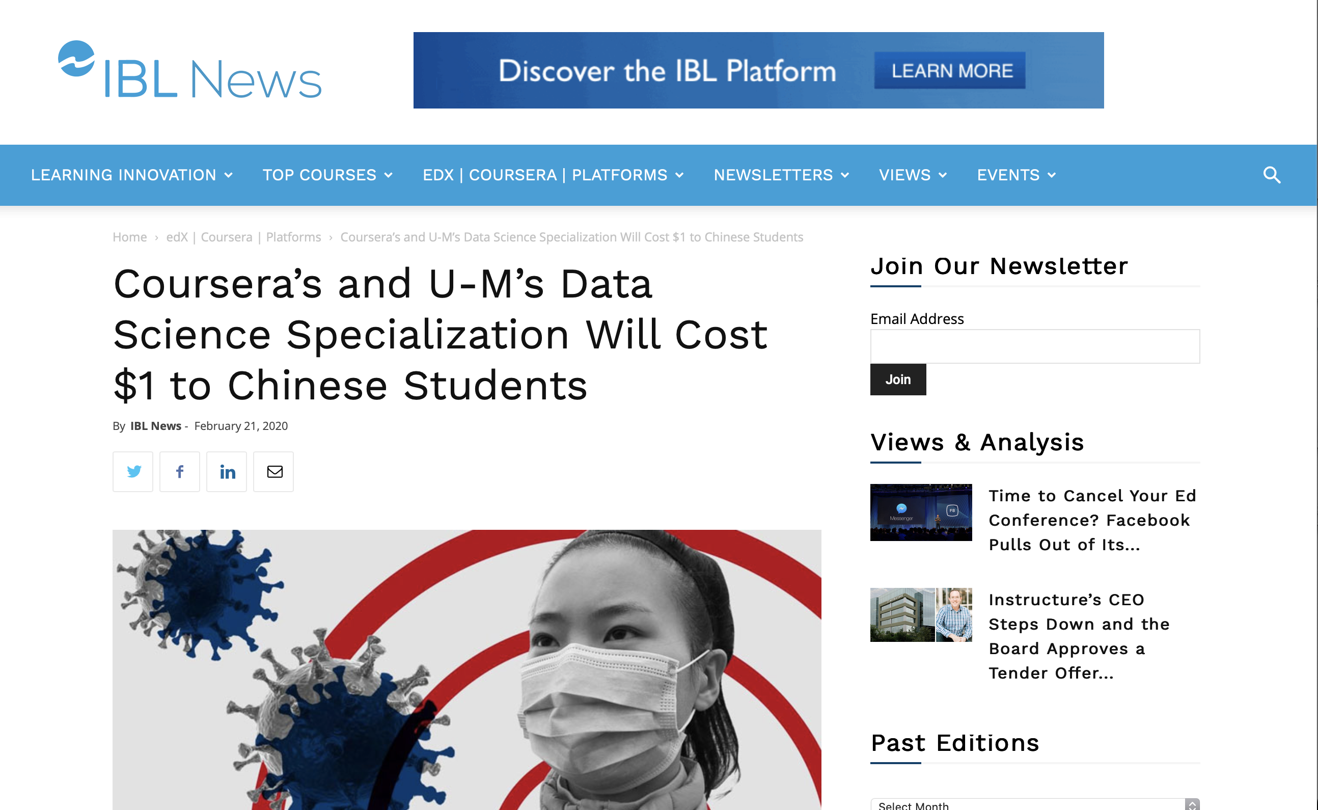 Coursera’s and U-M’s Data Science Specialization Will Cost $1 to Chinese Students