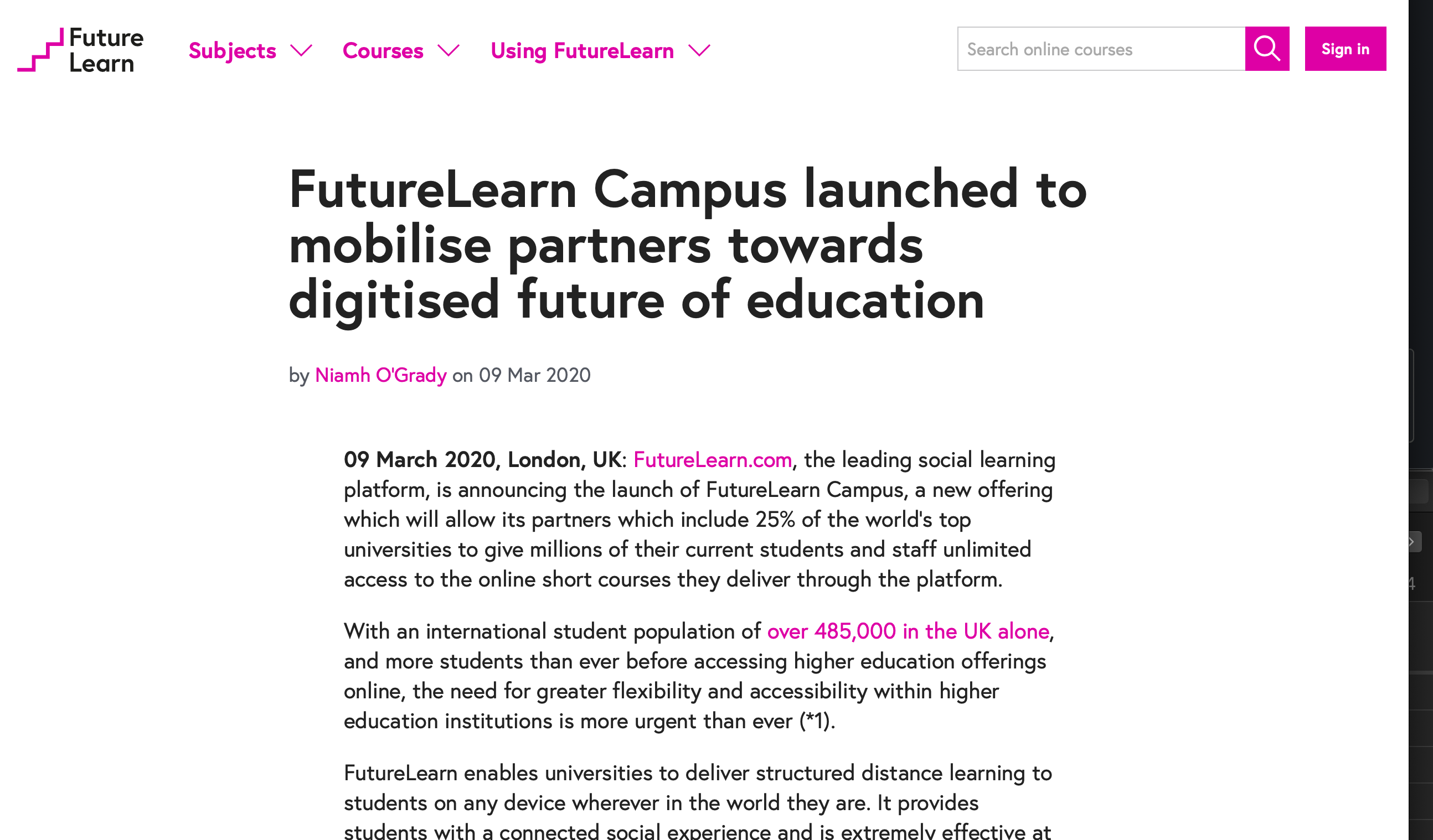 FutureLearn Campus launched to mobilise partners towards digitised future of education
