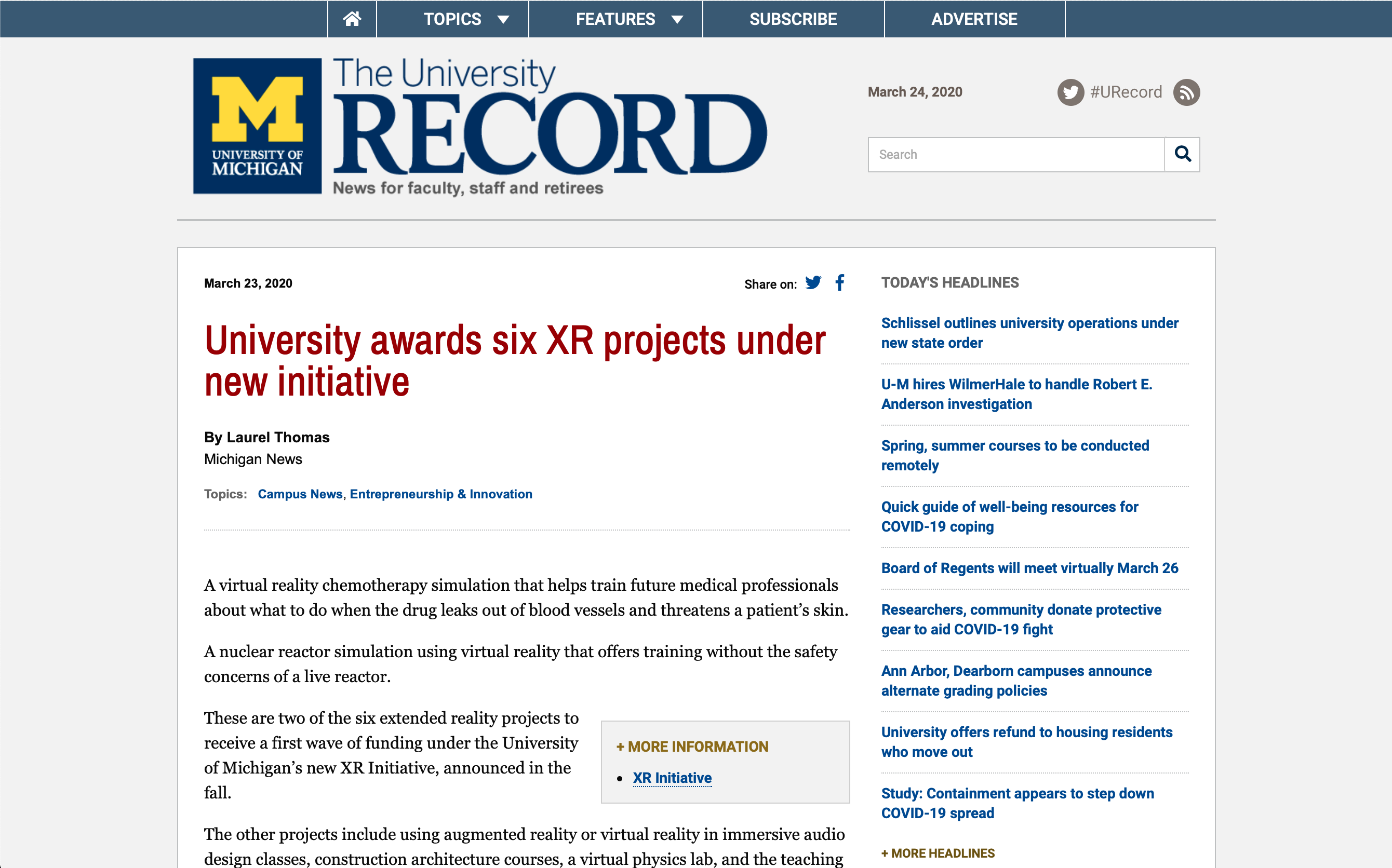 University awards six XR projects under new initiative