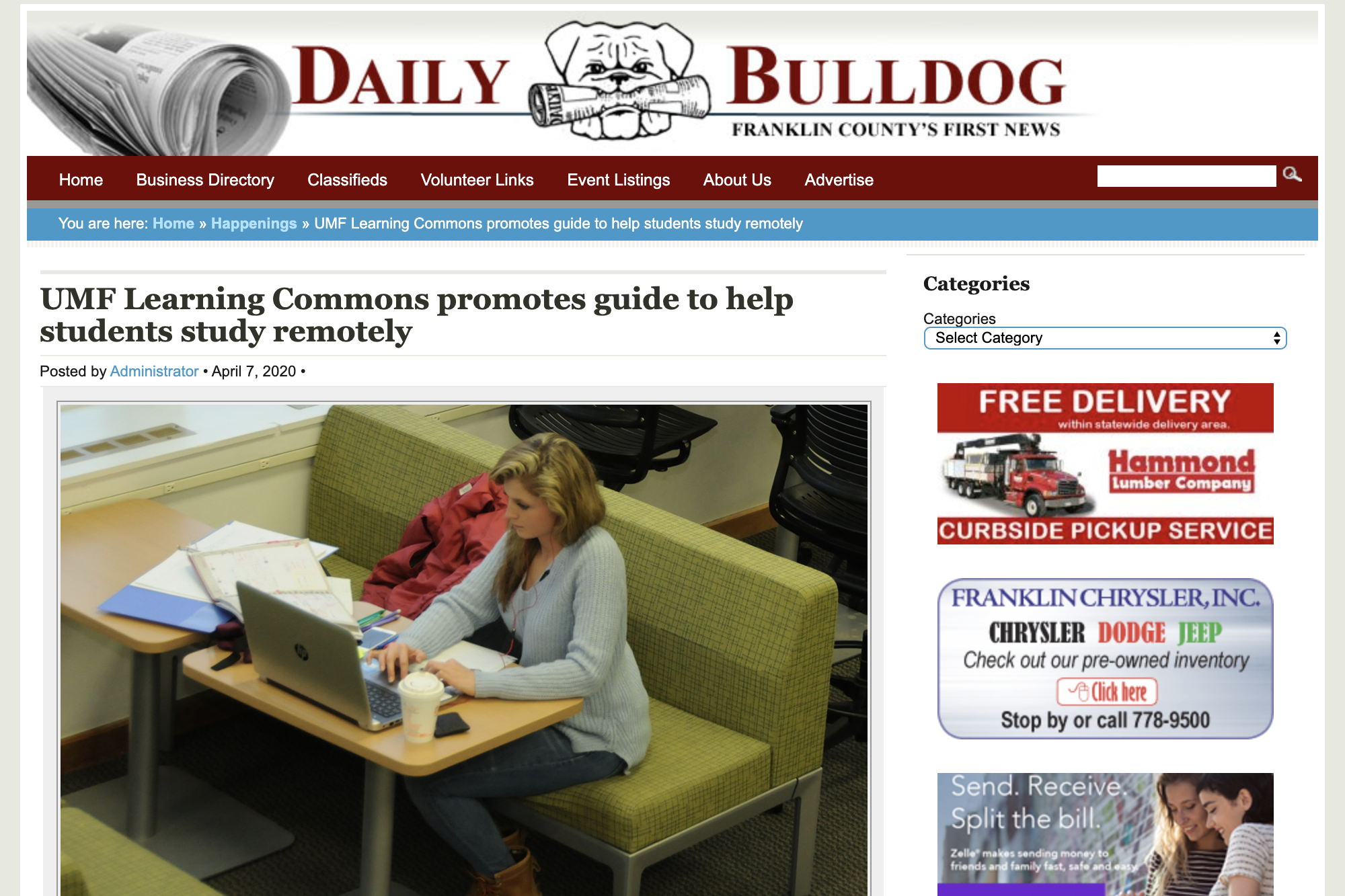 UMF Learning Commons promotes guide to help students study remotely