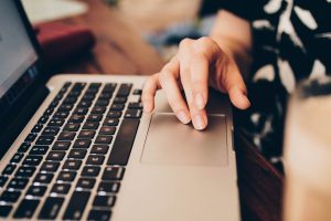 woman working on laptop