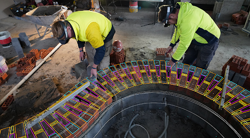 Holographic Construction of the Hobart Hospital - Courtesy of Fologram