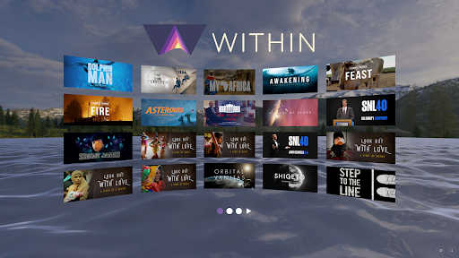 Menu of WITHIN VR application